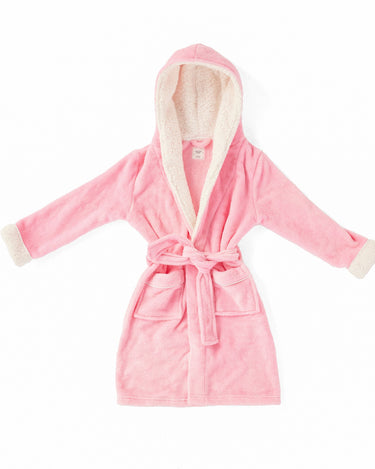 Kids' Pink Fluffy Hooded Dressing Gown